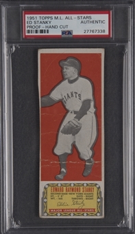 1951 Topps "Major League All-Stars" Ed Stanky Proof Card – PSA Authentic – An Incredibly Rare Specimen 